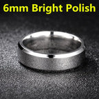 4-8mm Dull Polish Silver Color Titanium Ring For Men and Women Personalized Ring Customize Engraved