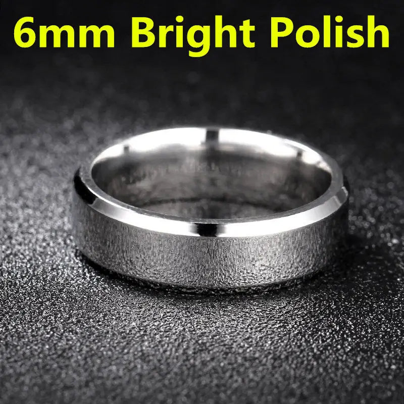 4-8mm Dull Polish Silver Color Titanium Ring For Men and Women Personalized Ring Customize Engraved