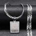 Crystal Lord's Prayer Cross Pendant — SS