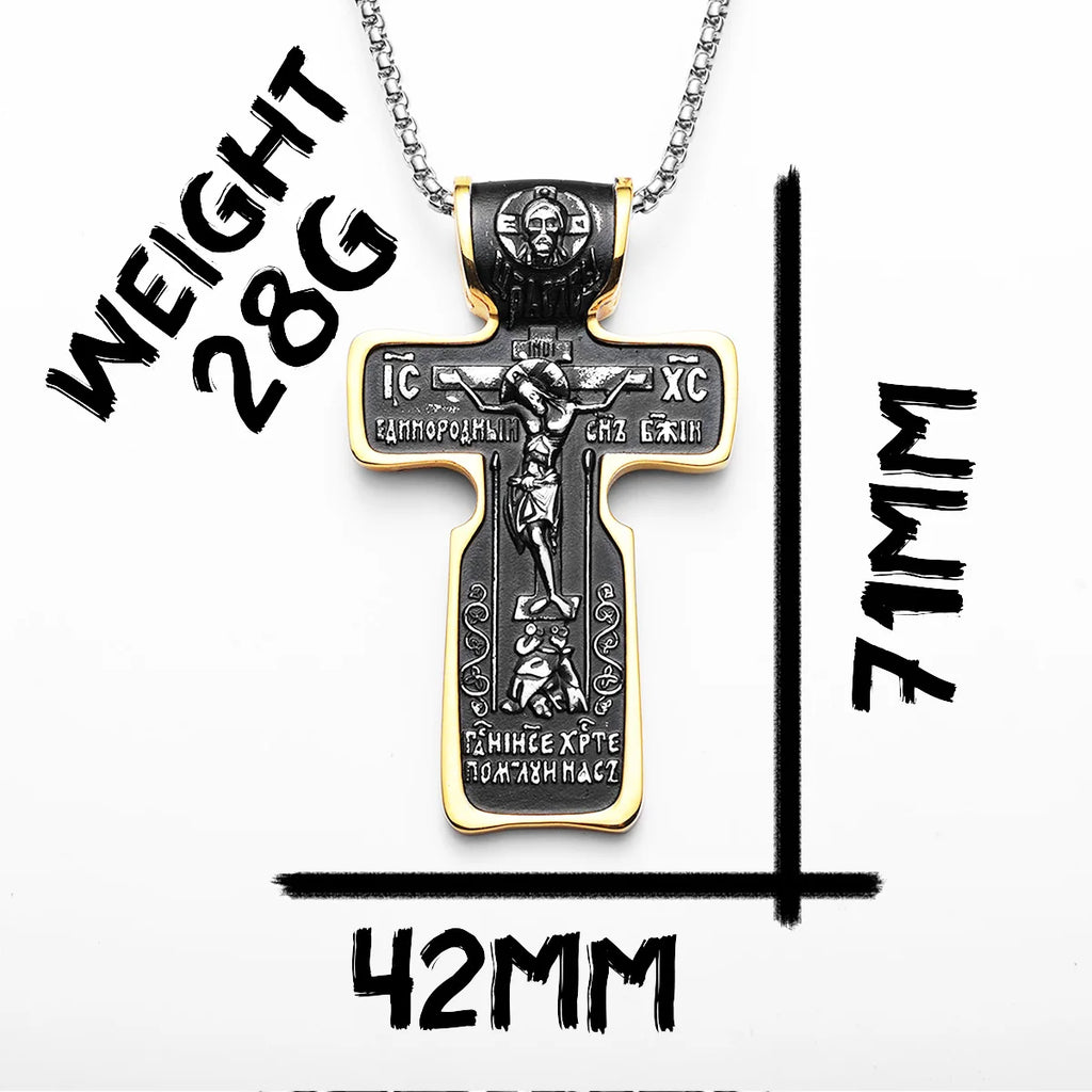 Jesus Cross Pendant Necklace — Stainless Steel