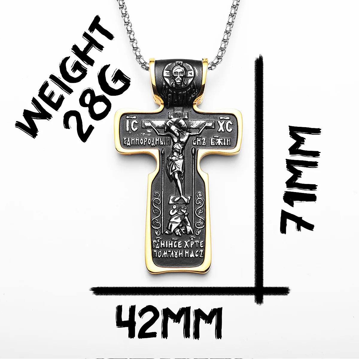 Jesus Cross Pendant Necklace — Stainless Steel