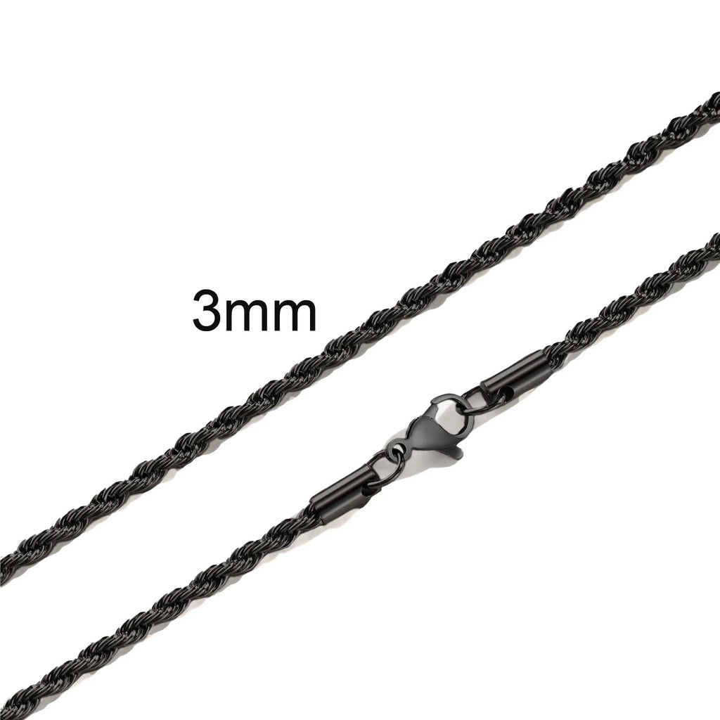 Twisted Rope Chain Necklace 5mm — Stainless