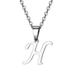 Vintage Initial Letter Pendant Necklace for Women Simple Stainless Steel Letter Glossy Clavicle Chain Choker Necklaces Jewelry