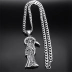 Santa Muerte Stainless Steel Pendant Necklace