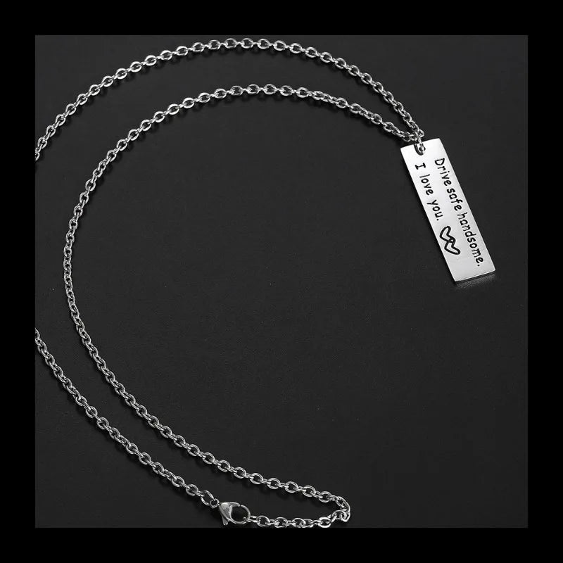 Letter Pendant Necklace — Stainless Steel