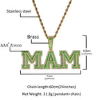 THE BLING KING Custom Fluorescent Name Pendant Necklace Iced Out Cubic Zirconia Chain Necklace Hiphop Punk Jewelry For
