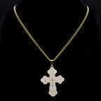 Stainless Steel Orthodox Cross Necklace Minimalist Latin Cross Budded Russian Slavic Christian Serbian Talisman