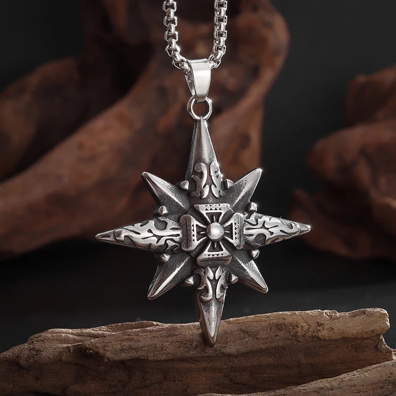 Retro Skull Cross Pendant Necklace — Stainless Steel