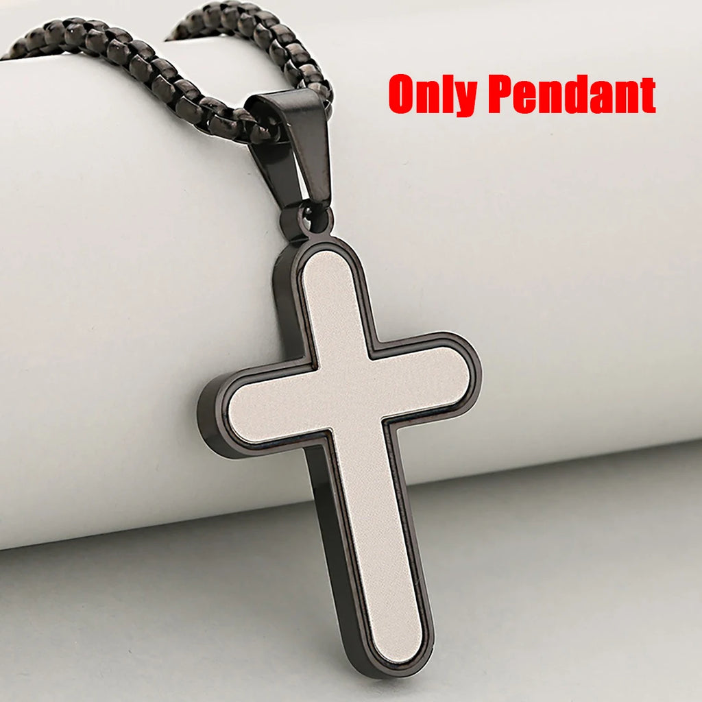 Cross Pendant Necklace — Stainless Steel