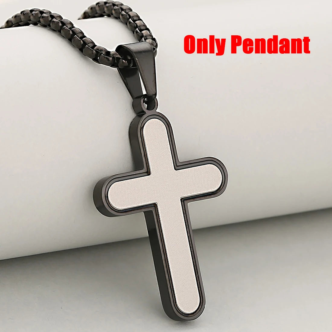 Cross Pendant Necklace — Stainless Steel
