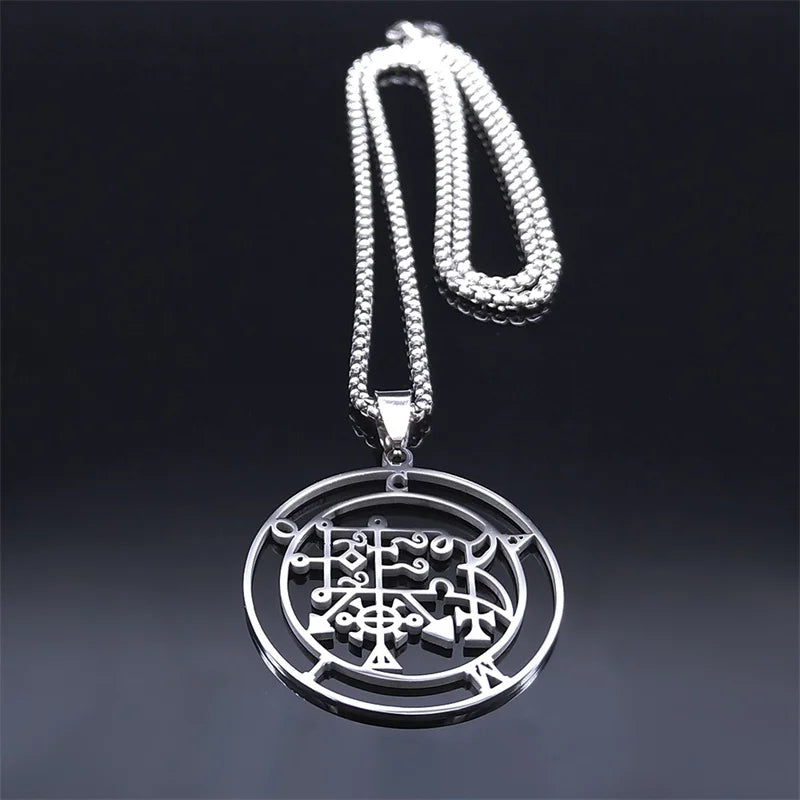 Demon Silver Pendant Seal Camio Women/men Gargantilha