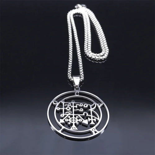 Camio Demon Seal Pendant Necklace — Stainless Steel