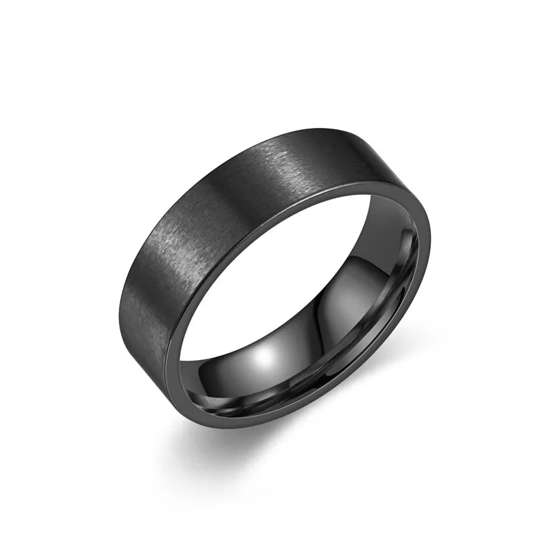 Classic Matte Flat Band Ring 6mm — Stainless Steel
