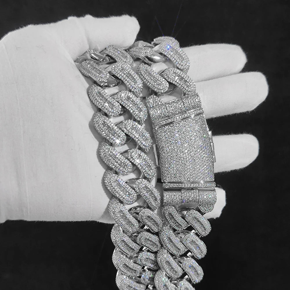 Iced Out Cuban Chain Necklace Stainless Steel 29MM