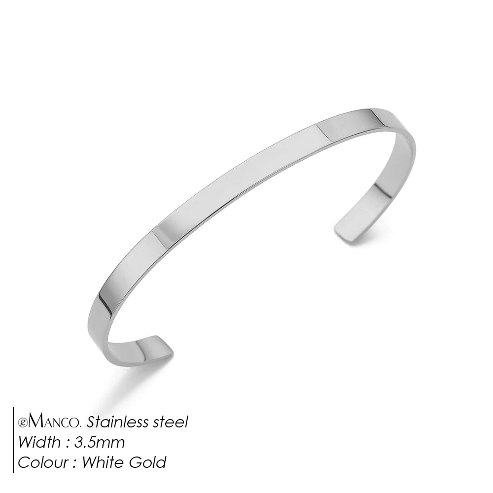 Minimalist Skeleton Cuff Bracelet — Stainless Steel