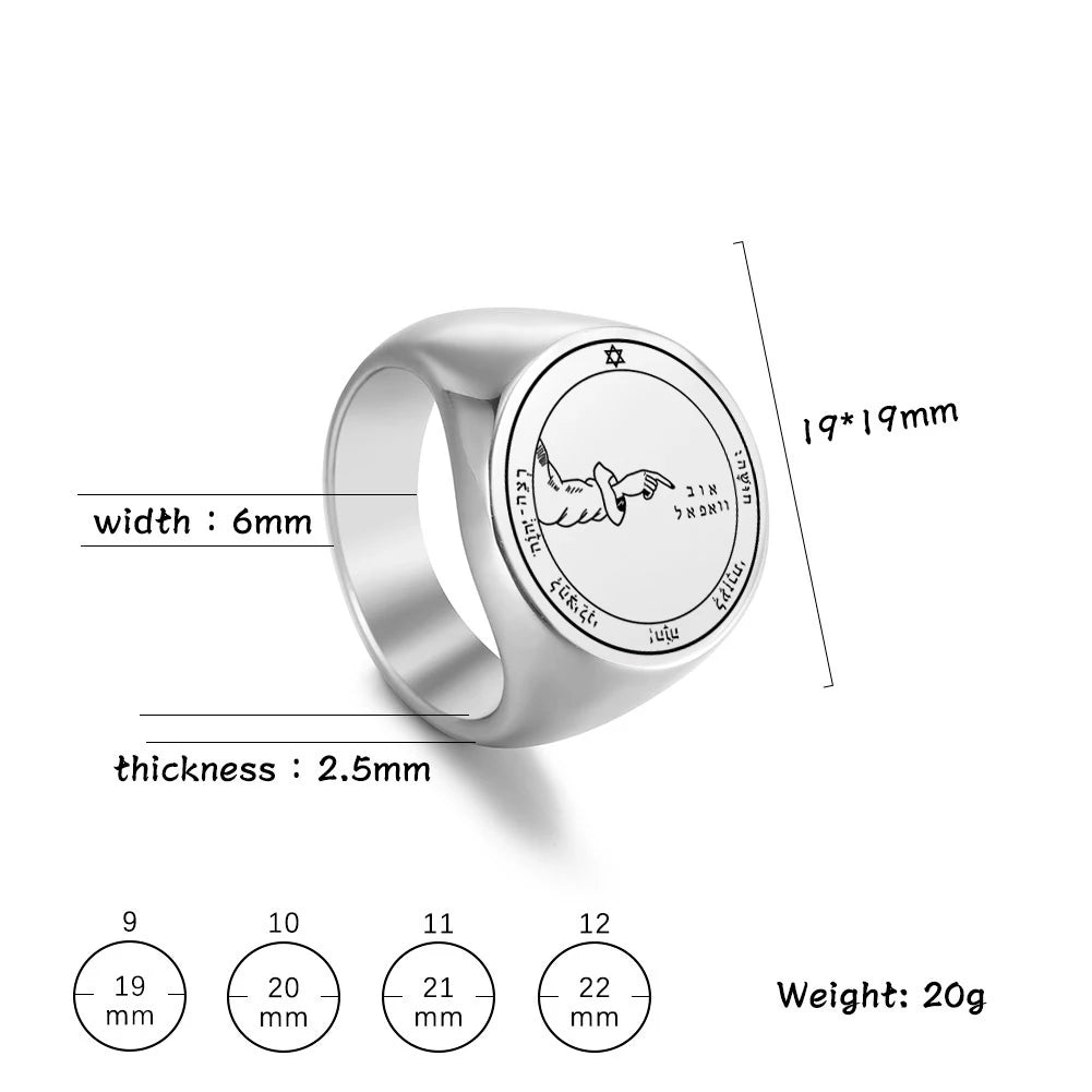 First Pentacle Key of Solomon Ring — Stainless Steel