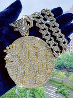 SGIAWETA-1pc Star-Shaped Letter Inlaid Ice Crystal Pendant Cuban Chain Necklace, Unisex, Cool And Charming Hip-Hop