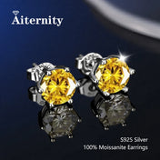 S925 Moissanite Stud Earrings D VVS1 — With Certificate