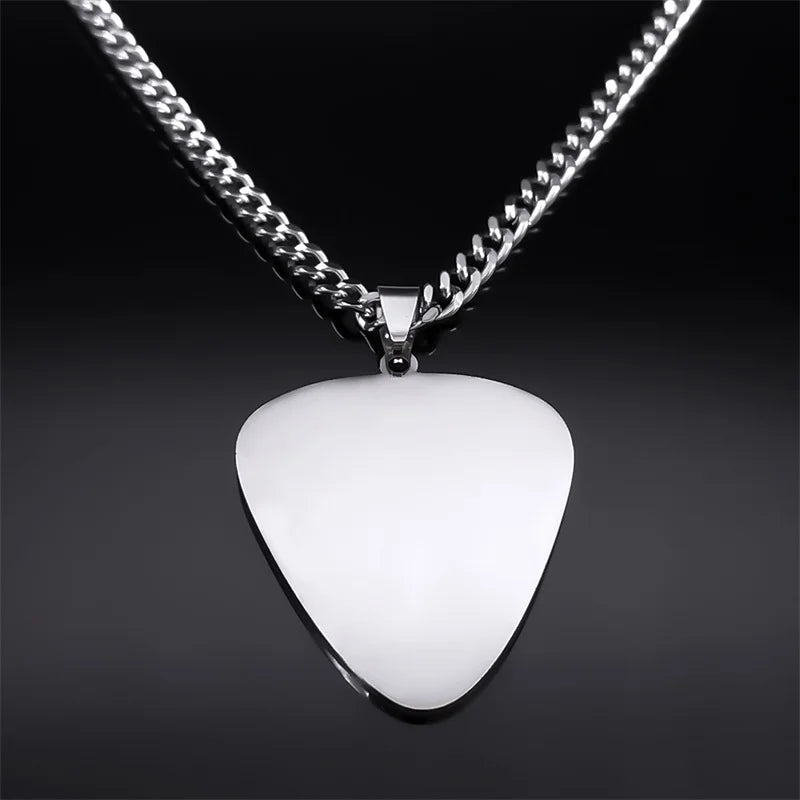 Guitar Pick Musical Pendant — Stainless