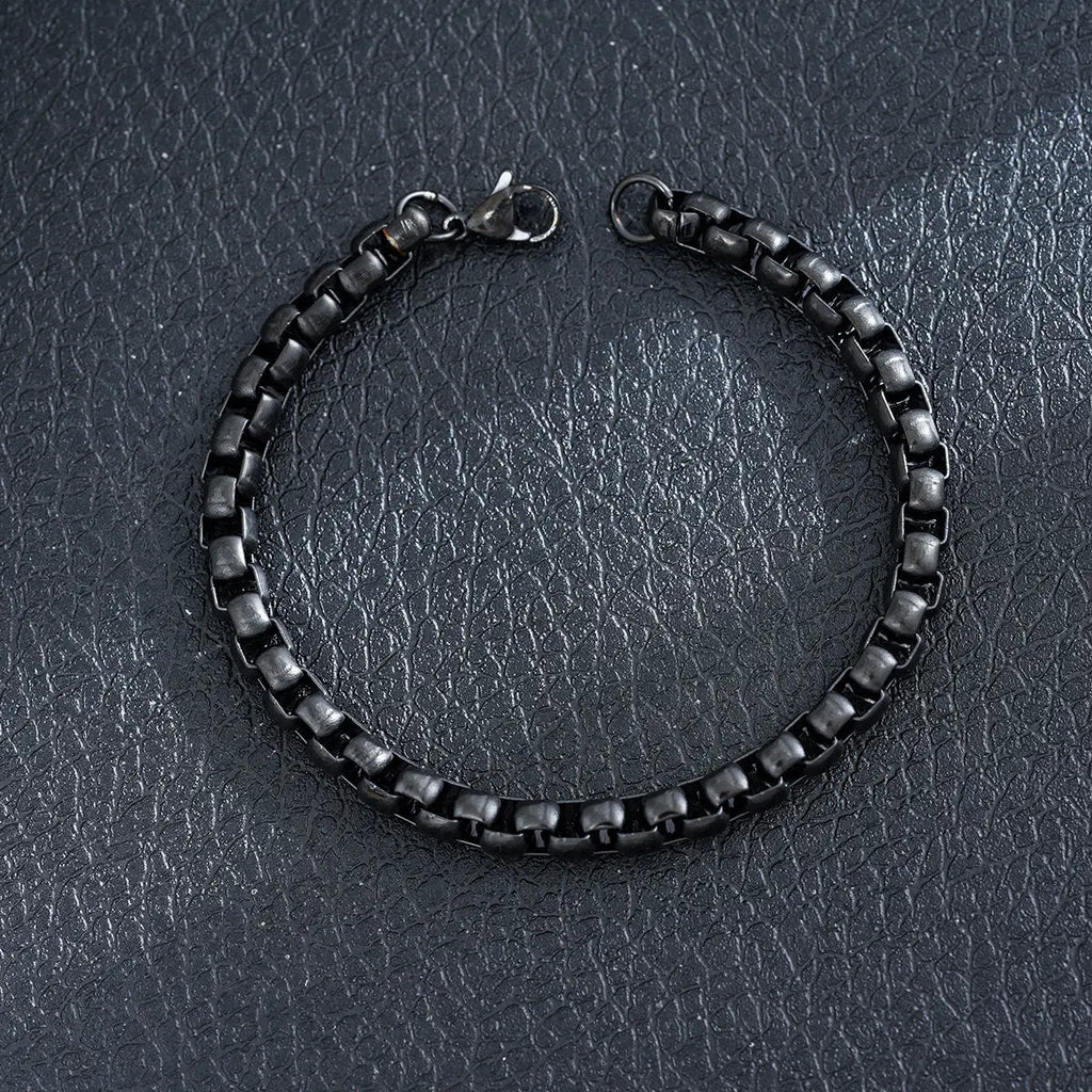 New Stylish Black Metal Chain Bracelets for Men Women Multiple Designs Punk Gothic 316L Stainless steel Jewelry Gift