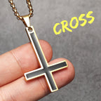 Inverted Cross Pendant — Stainless Steel