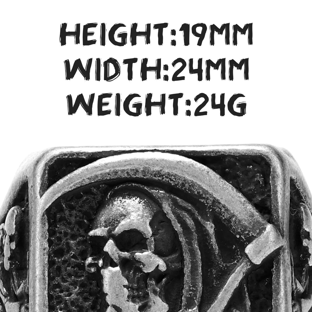 Grim Reaper Skull Ring — Stainless Steel