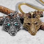 Viking Wolf Pendant Necklace — Stainless Steel