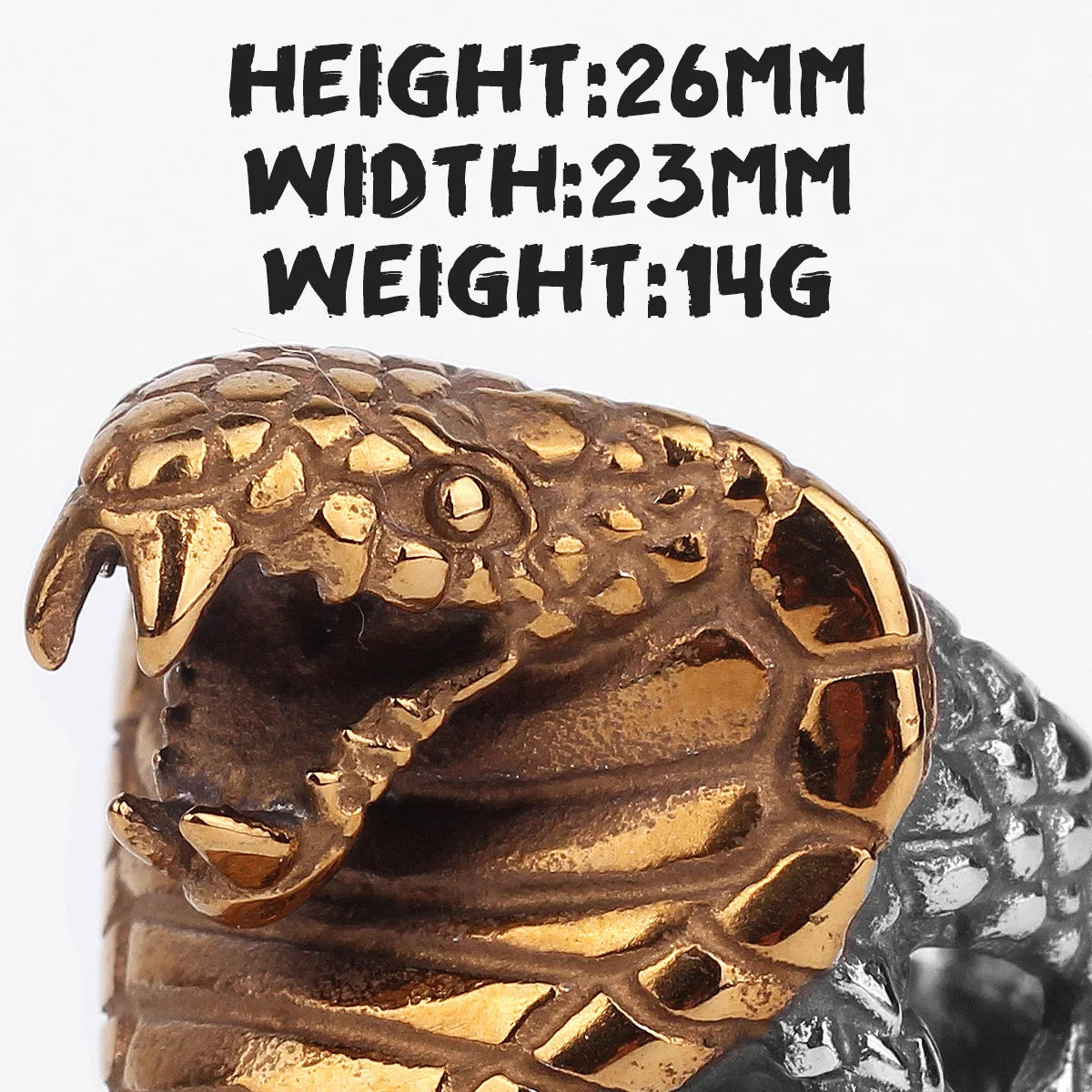 Cobra Snake Ring — Stainless Steel