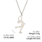 Ice Skater Charm Necklace — Stainless Steel