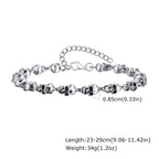 Gothic Full Skull Ghost Head Bracelet for Men,Rock Punk Motorcycle Riding Bicycle Chain Wristband,Halloween Jewelry