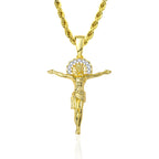 9999 24K genuine gold classic men and women mainstream diamond cross necklace couple exclusive cross pendant