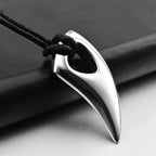 Wolf Tooth Rope Pendant — Stainless Steel