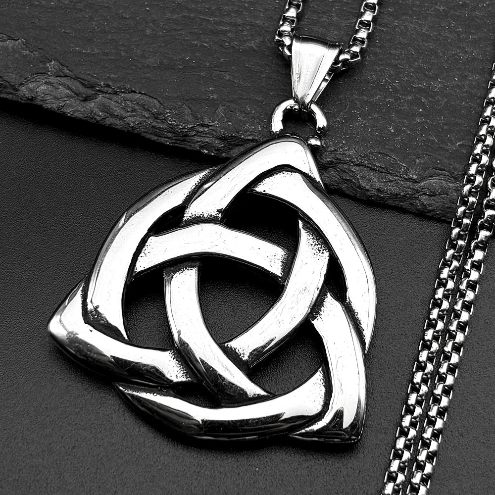Hollow Trinity Knot Infinity Pendant Necklace — Stainless Steel