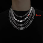 ULJ Hip-Hop Jewelry Men and Women Stainless Steel Miami Cuban Link Street Rapper Necklace Waterproof Chain