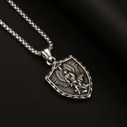 1PC Fadeless Stainless Steel Archangel Saint Michael Pendant Necklace for Men Christian Protection Amulet Necklace Man