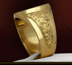 Crown Lion Carving 18k Gold Filled Royal Ring for Men Finger Bands Cool Masculine Trendy Jewelry Accessories Sizes 8,9,13