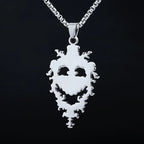 316L Stainless Steel Vintage Dropshipping Skull Face With Pattern Pendant Necklace For Man Women Choker Lucky Chain
