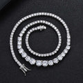 Tennis Chain Necklace Stainless Steel Gradient CZ