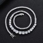 Tennis Chain Necklace Stainless Steel Gradient CZ