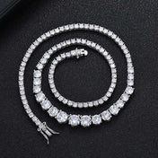Tennis Chain Necklace Stainless Steel Gradient CZ