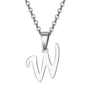Vintage Initial Stainless Steel Necklace