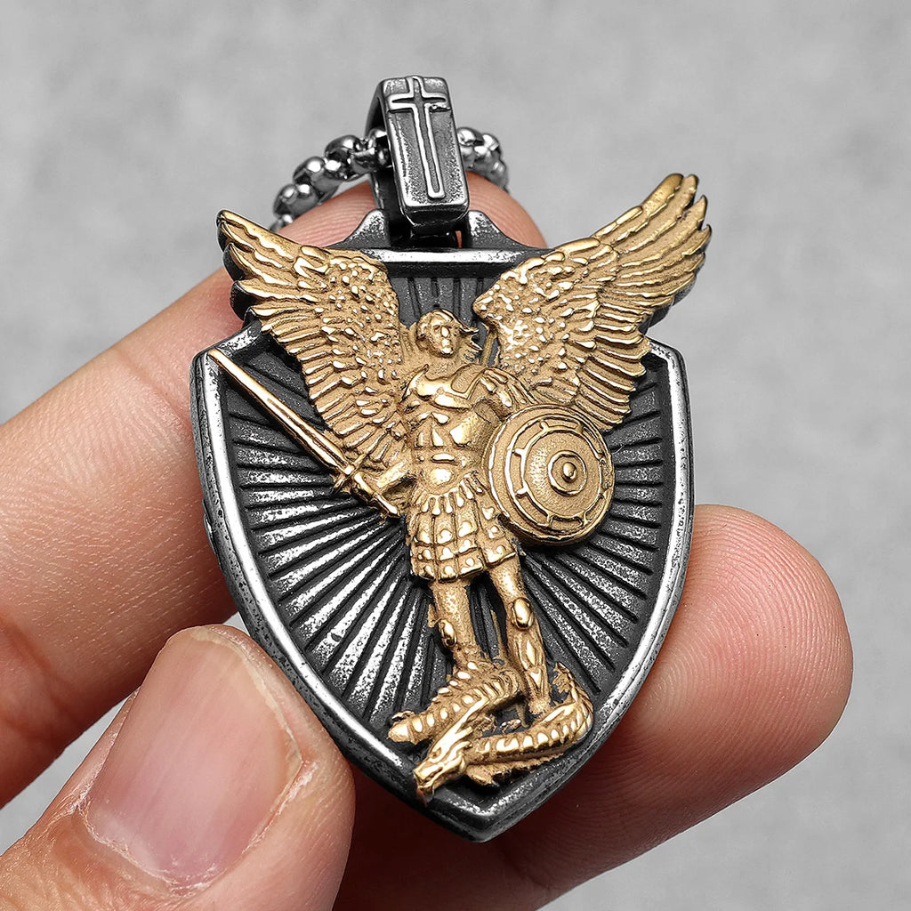 Archangel Michael Pendant — Stainless Steel