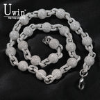 UWIN 10mm Ball Bead Chain Necklace Full Iced Out CZ Link Cubic Zircon Fashion Luxurious Choker HipHop Jewelry