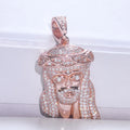 Rose Gold Jesus Head Pendant 925 Silver