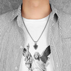 Shield Cross Stainless Steel Pendant Necklace