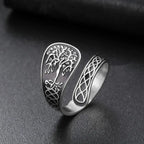 1PC A stainless steel pentagram star vine priestess knot fashionable opening ring boyfriend and girlfriend gift