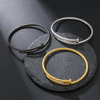 Fashion Stainless Steel Nail Bangle Bracelet for Men Women Punk Style Metal Geometric Rivet Charms Bangle Wrist Jewelry