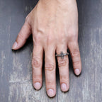 Retro Rib Cross Ring For Men Silver Color Punk Gothic Adjustable Ring Handmade Jewelry Rock Hiphop Biker Accessories Man Gift