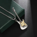 Retro Punk Music Guitar Necklace for Men Personalized Gothic Pendant Fashion Hip Hop Rock Singer Jewelry Gift