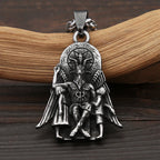 New Vintage Lucifer With Anubis Charm Pendant 316L Stainless Steel Baphomet Goat Satanic Necklaces For Men Amulet